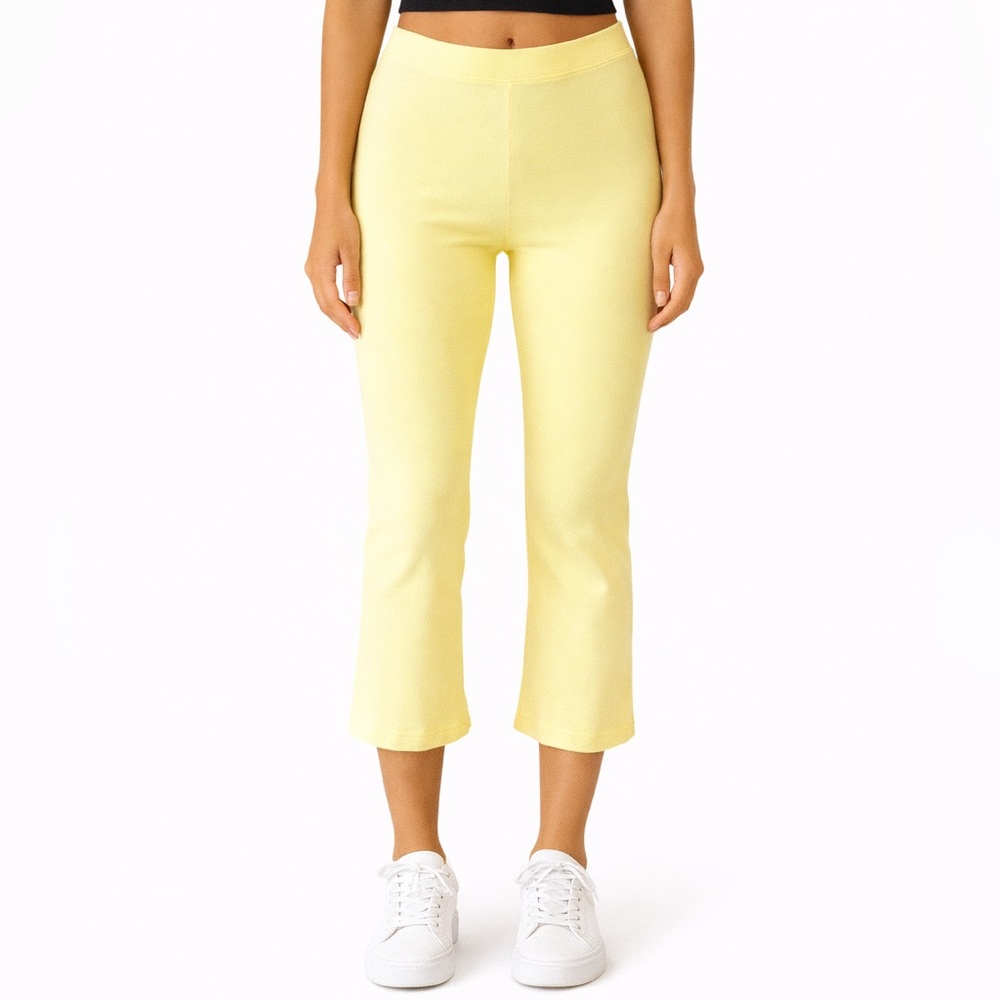 The Wrights Yellow Crop Stretch Pant